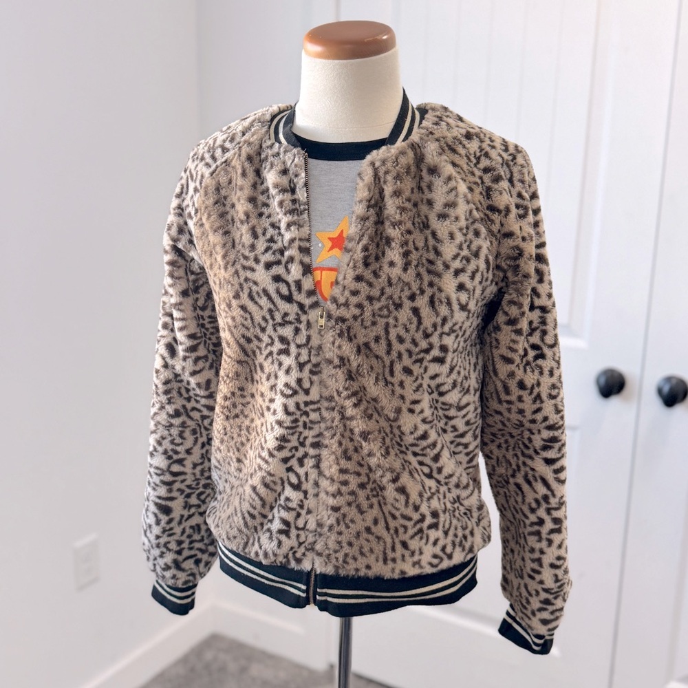 Art Class Girls Leopard Print Fur Jacket | Size: XL (14/16)